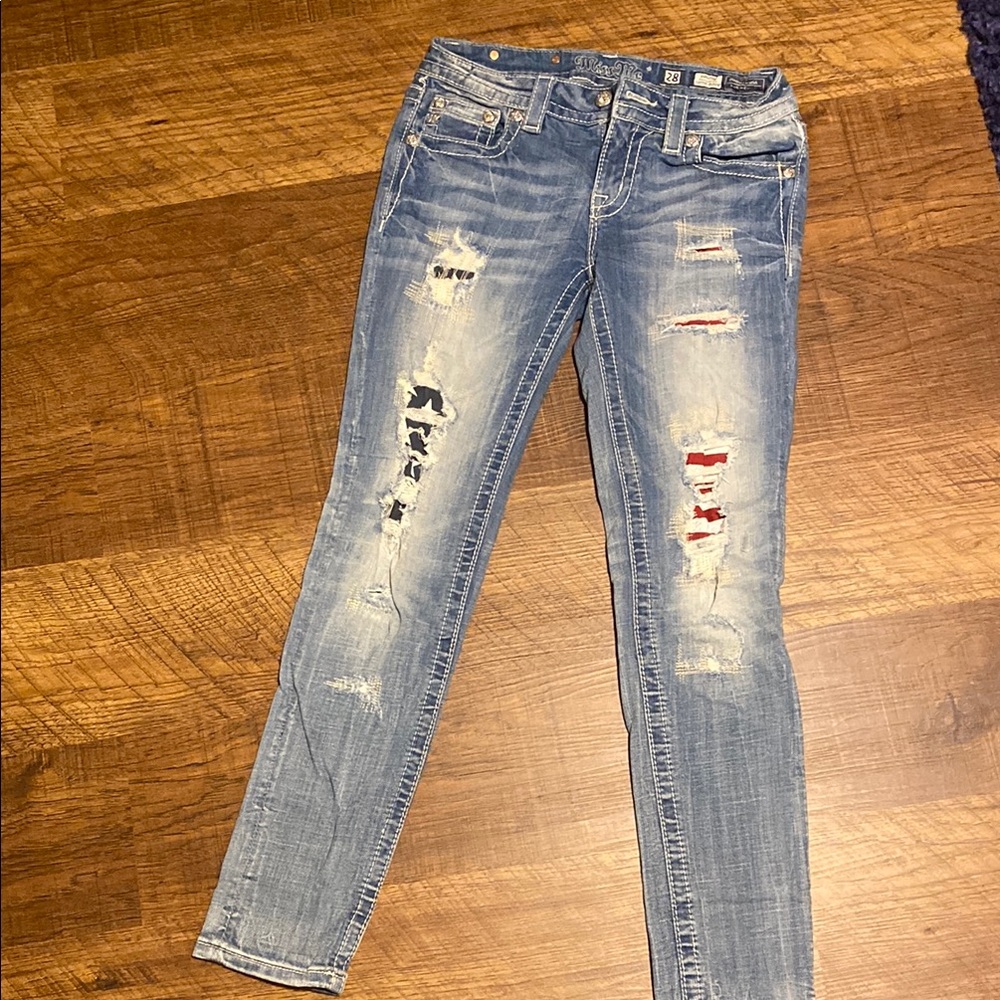 Stylish Distressed Blue Jeans